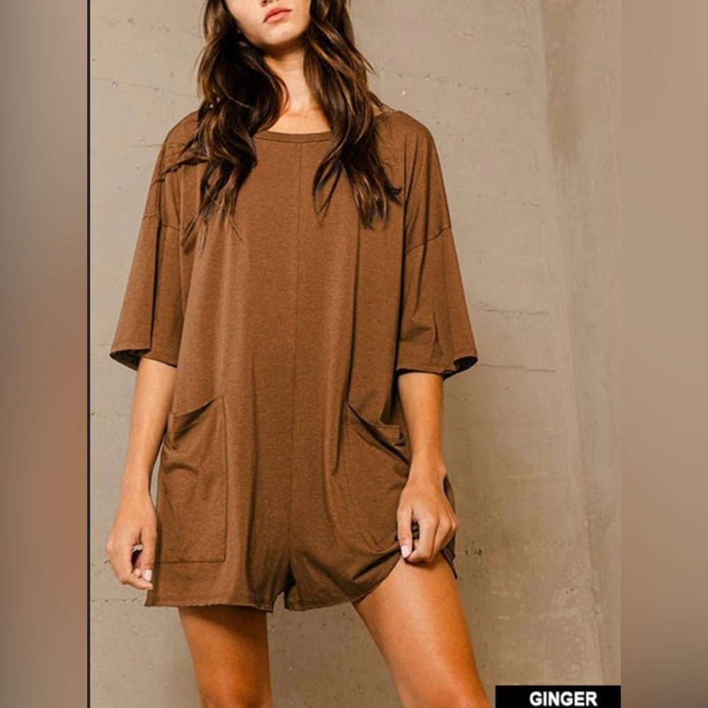 Ginger V back T-shirt, romper